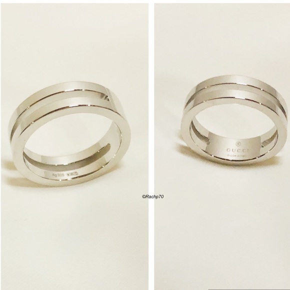 New Authentic Gucci Trademark Ring w/ Cut-Out Band - Picture 4 of 8